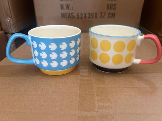 Ceramic Color Retro Underglaze Flower Nordic Coffee Cup Water Cup Stacked Cup Milk Cup