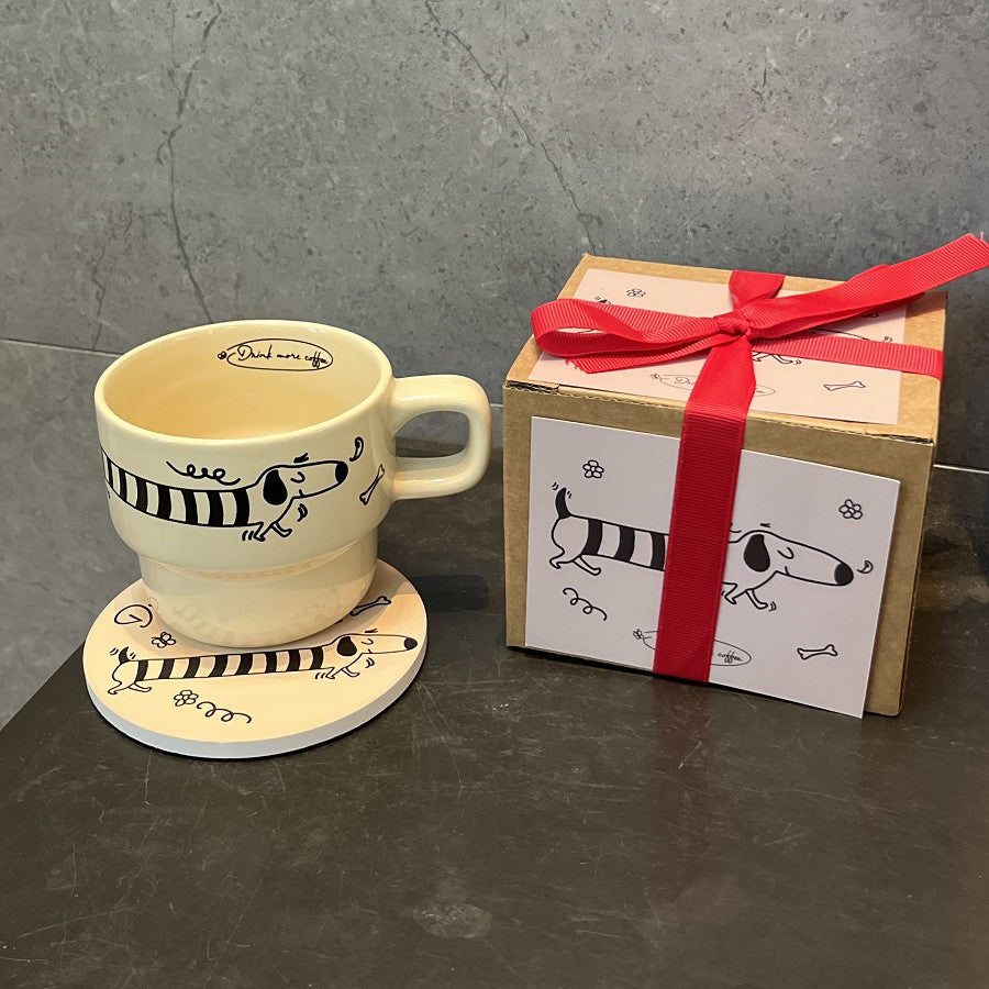Dachshund Dog Coffee Cup Gift Box