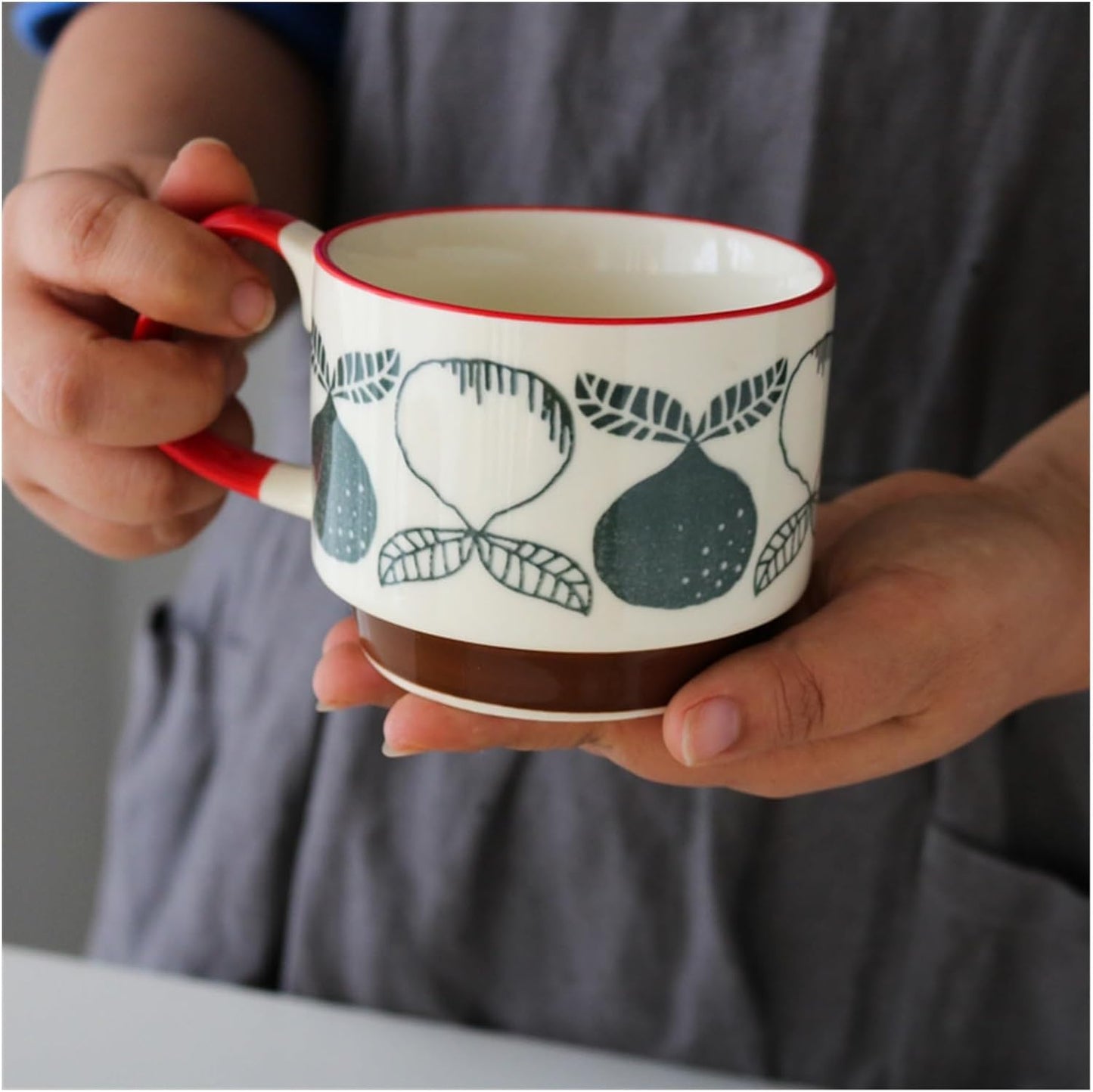 Ceramic Color Retro Underglaze Flower Nordic Coffee Cup Water Cup Stacked Cup Milk Cup